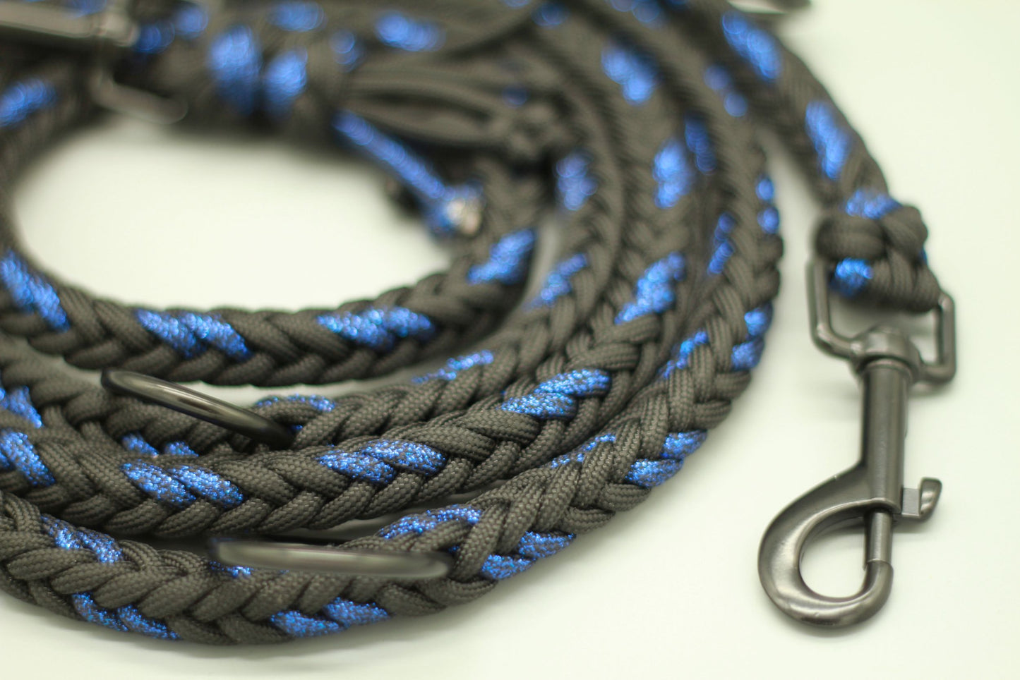 Heringbone "Schwarz-Blau Glitzer"