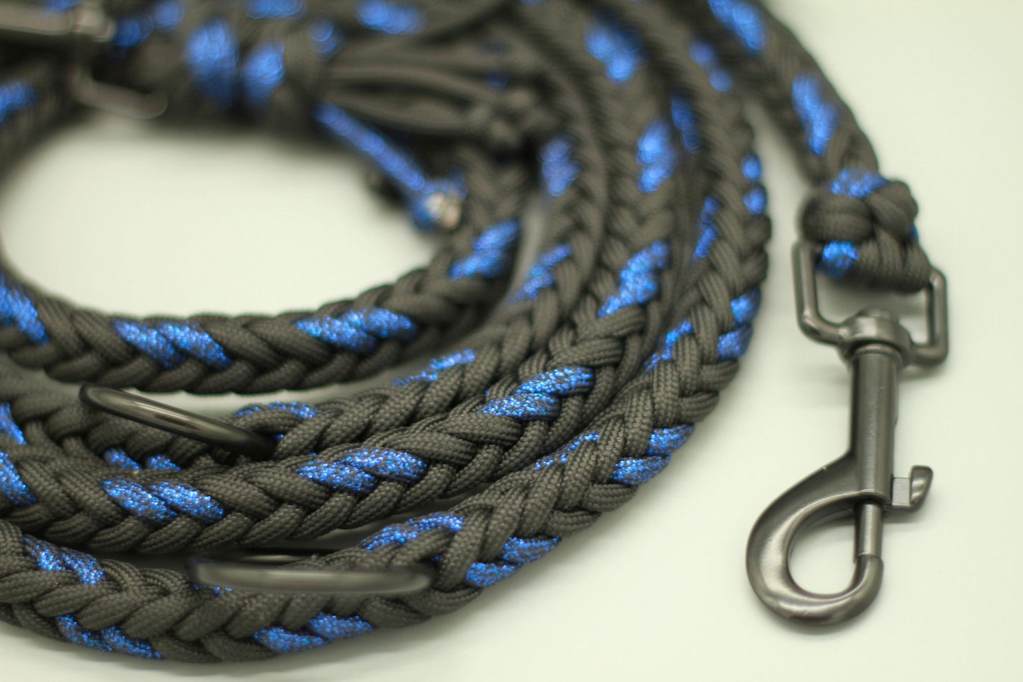 Heringbone "Schwarz-Blau Glitzer"