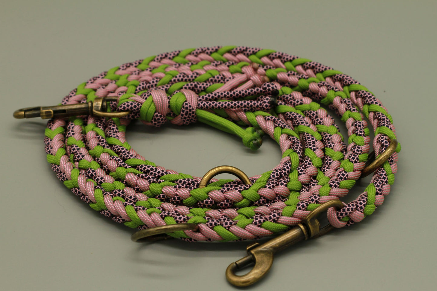 Hundeleine "Midi Grün-Rosa"