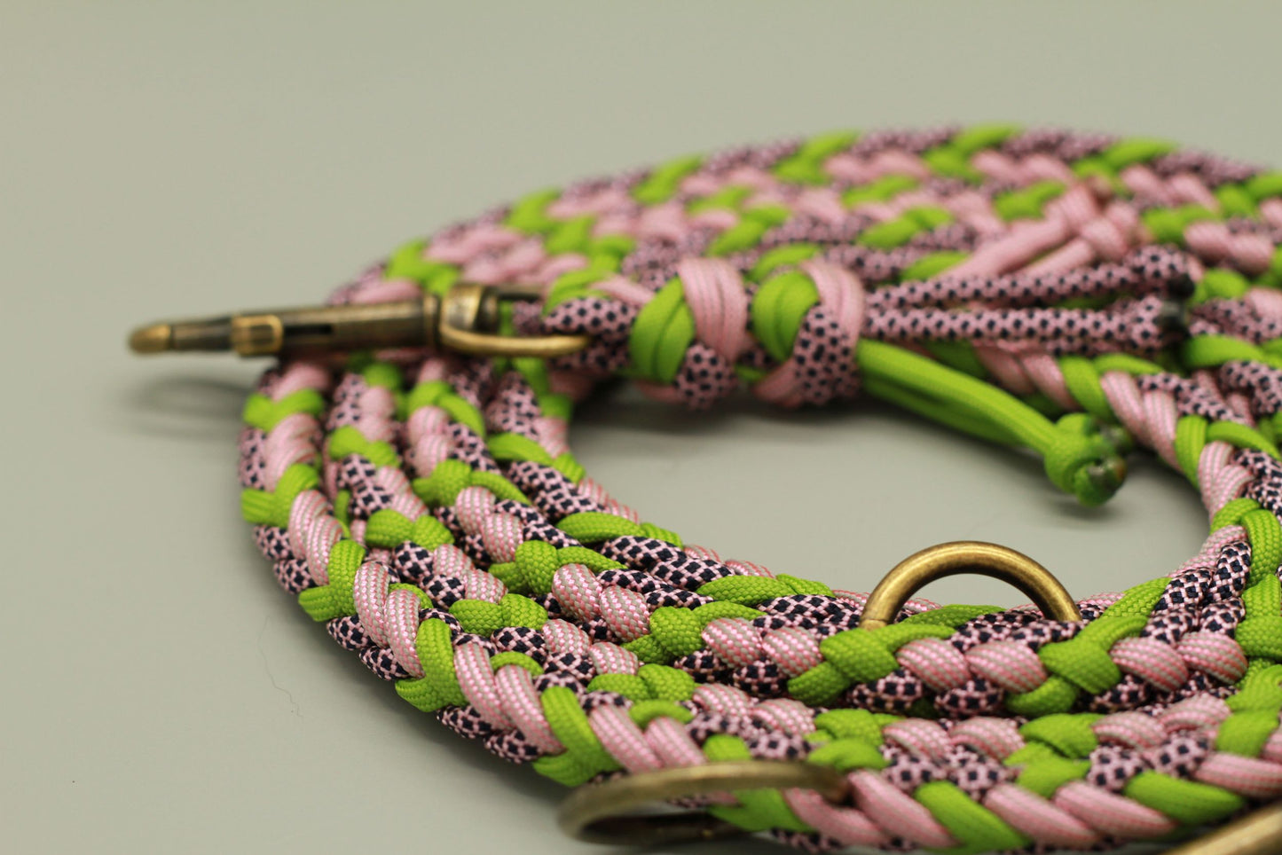 Hundeleine "Midi Grün-Rosa"