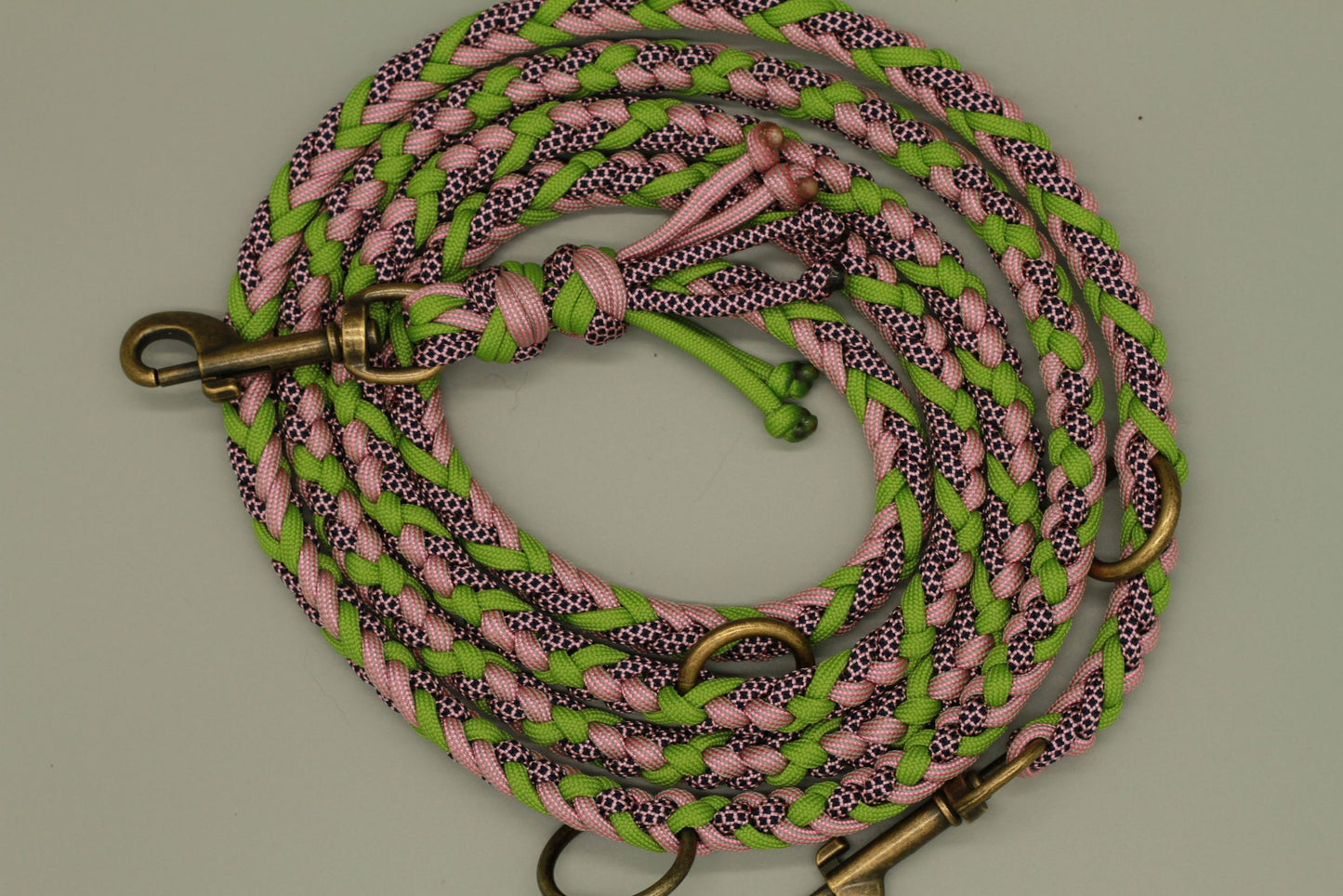 Hundeleine "Midi Grün-Rosa"