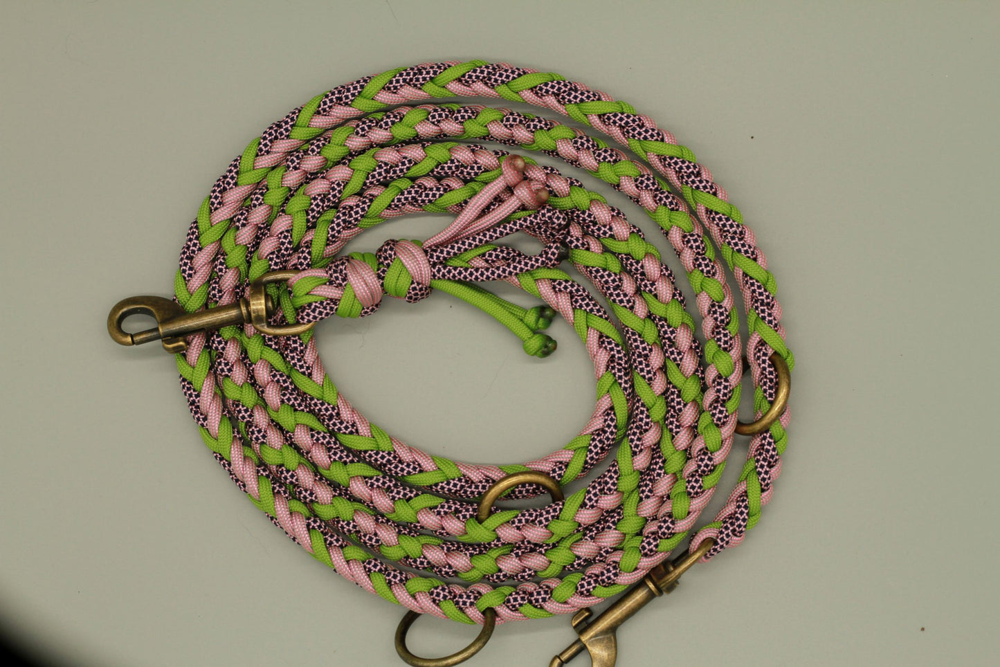 Hundeleine "Midi Grün-Rosa"