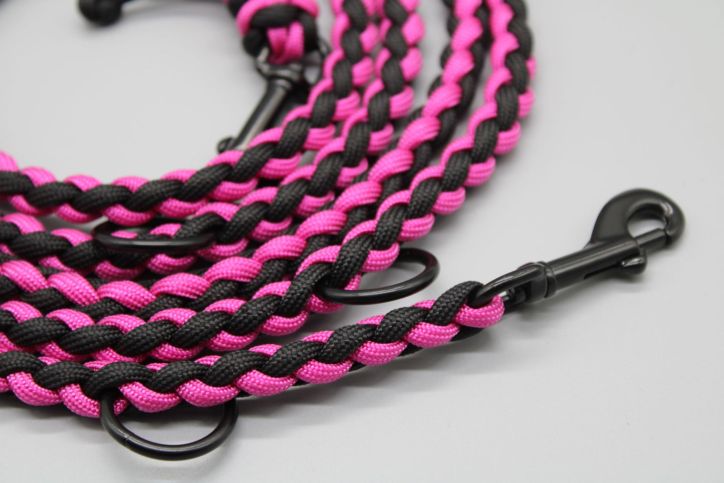 Hundeleine "Mini" Schwarz/Pink