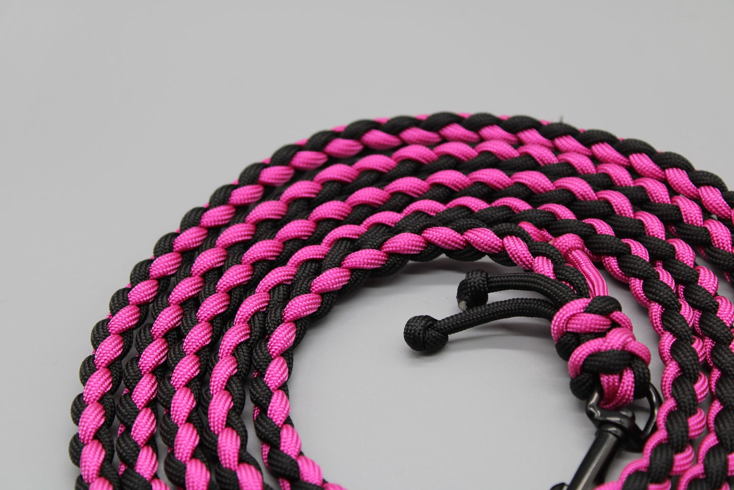 Hundeleine "Mini" Schwarz/Pink