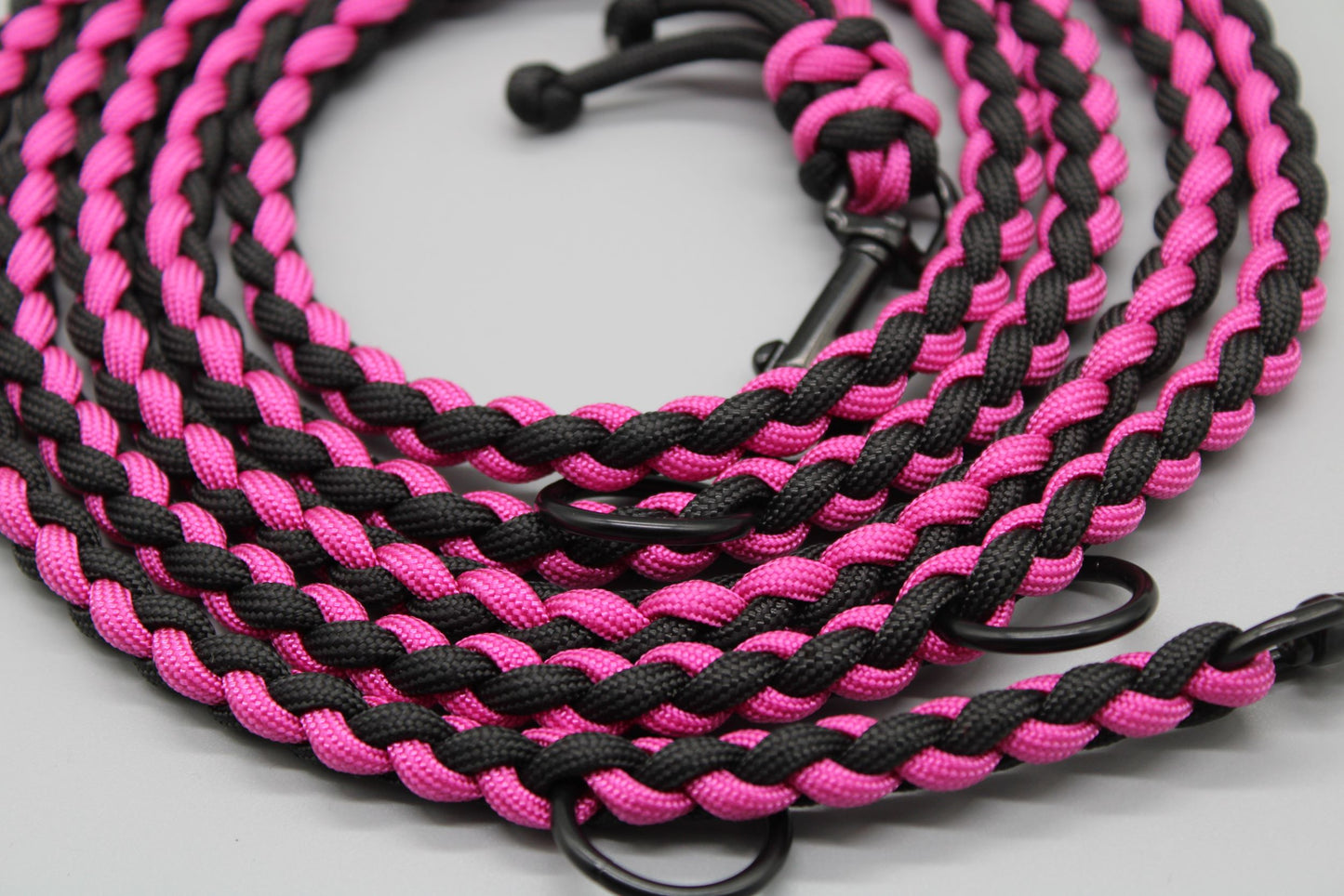 Hundeleine "Mini" Schwarz/Pink