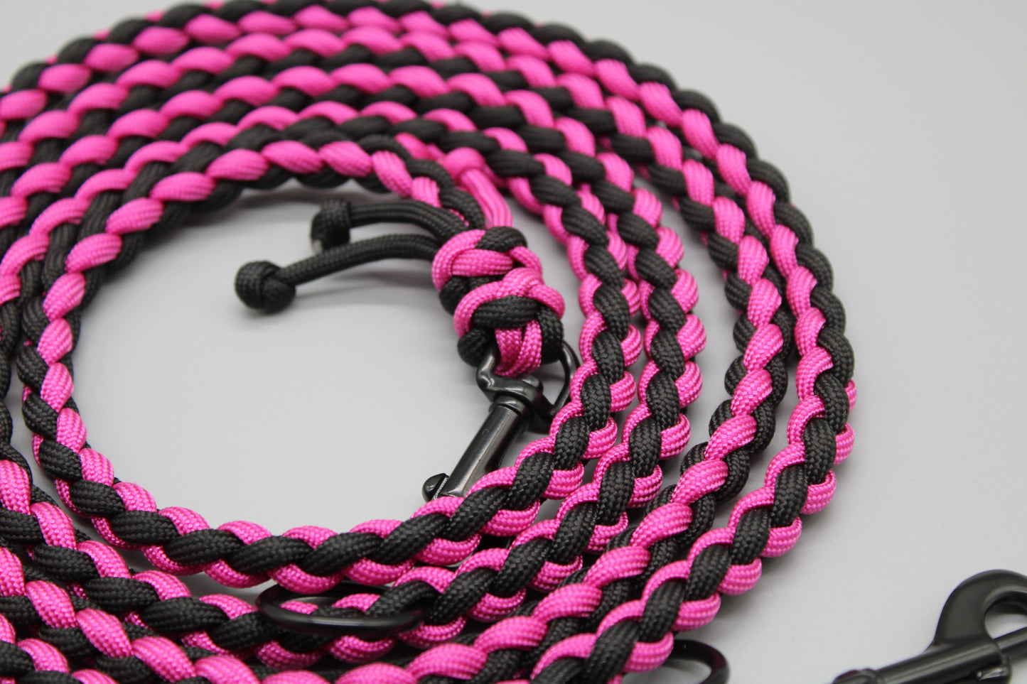 Hundeleine "Mini" Schwarz/Pink