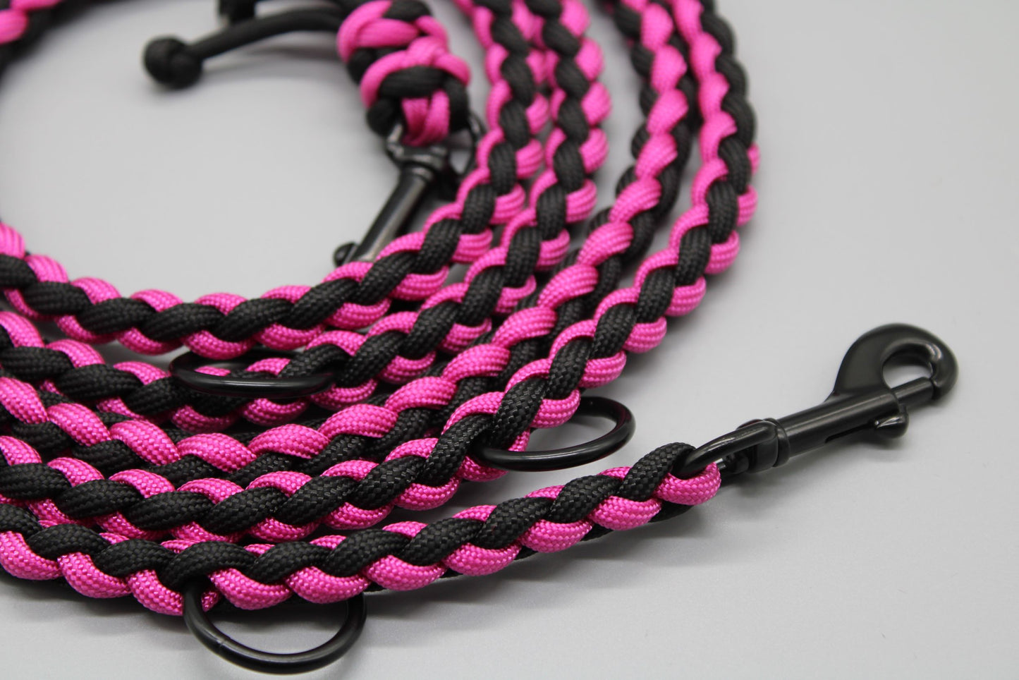 Hundeleine "Mini" Schwarz/Pink