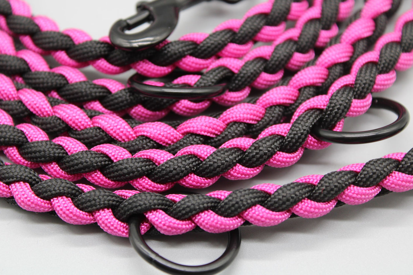 Hundeleine "Mini" Schwarz/Pink