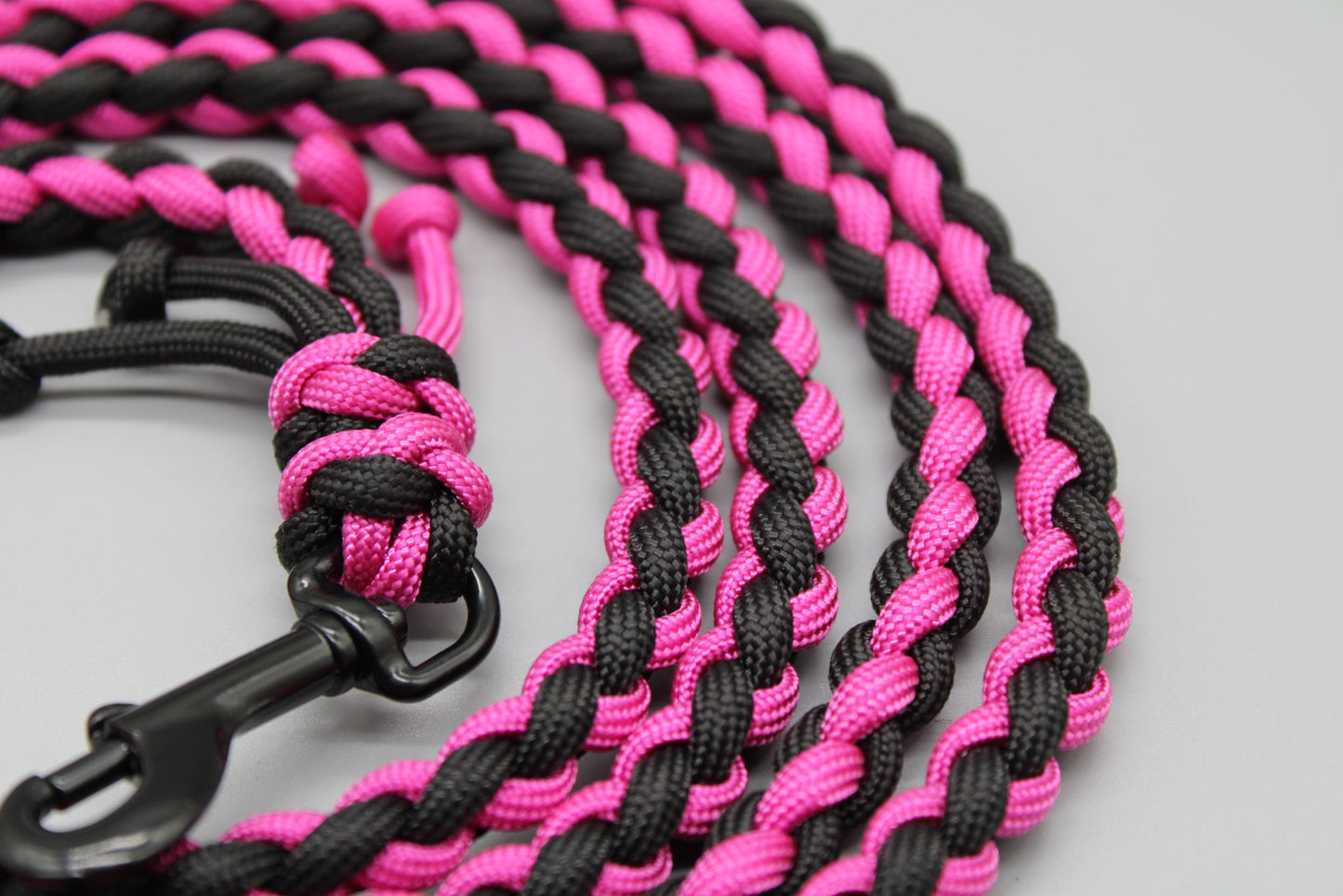Hundeleine "Mini" Schwarz/Pink