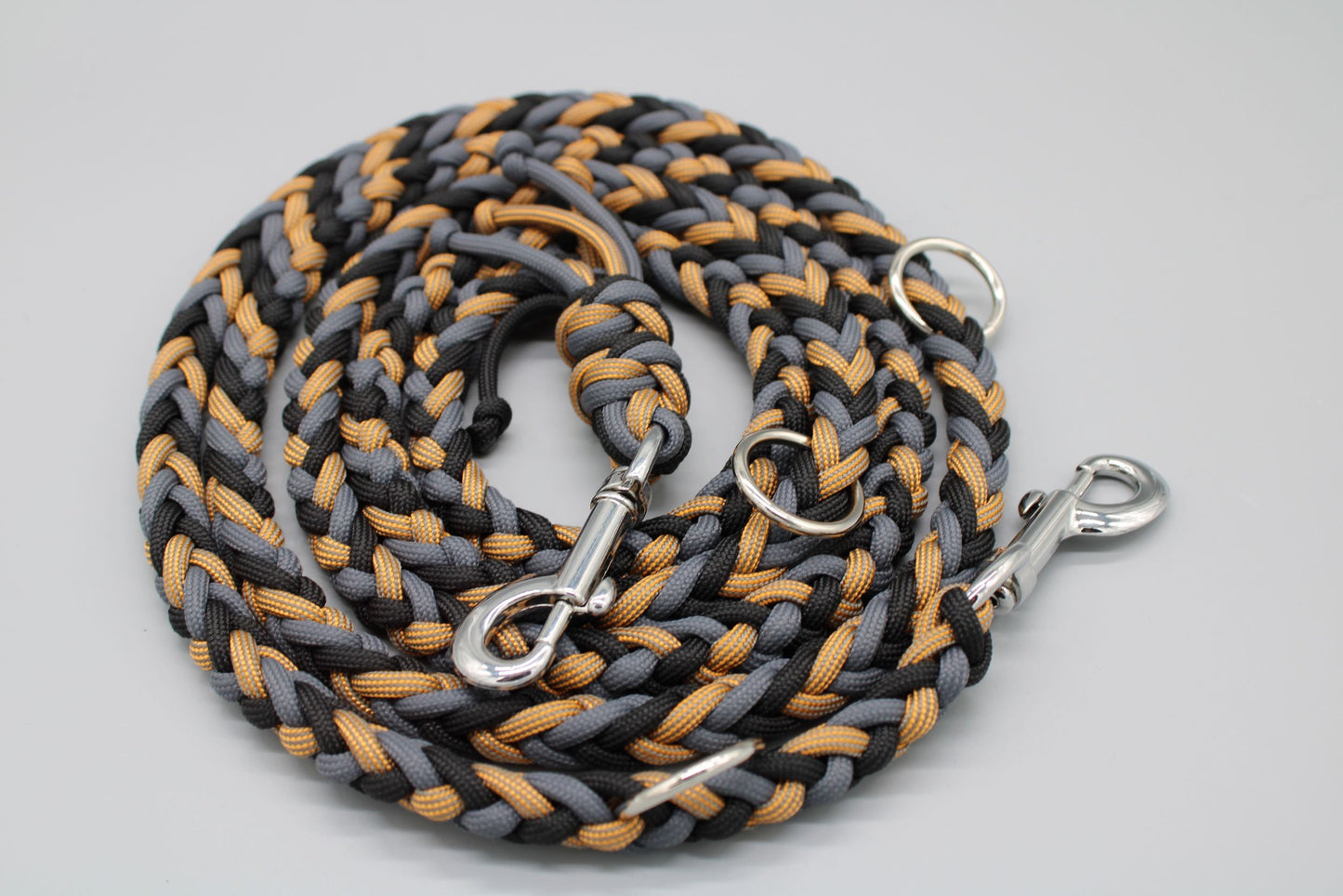 Hundeleine "Midi Grau-Gold"