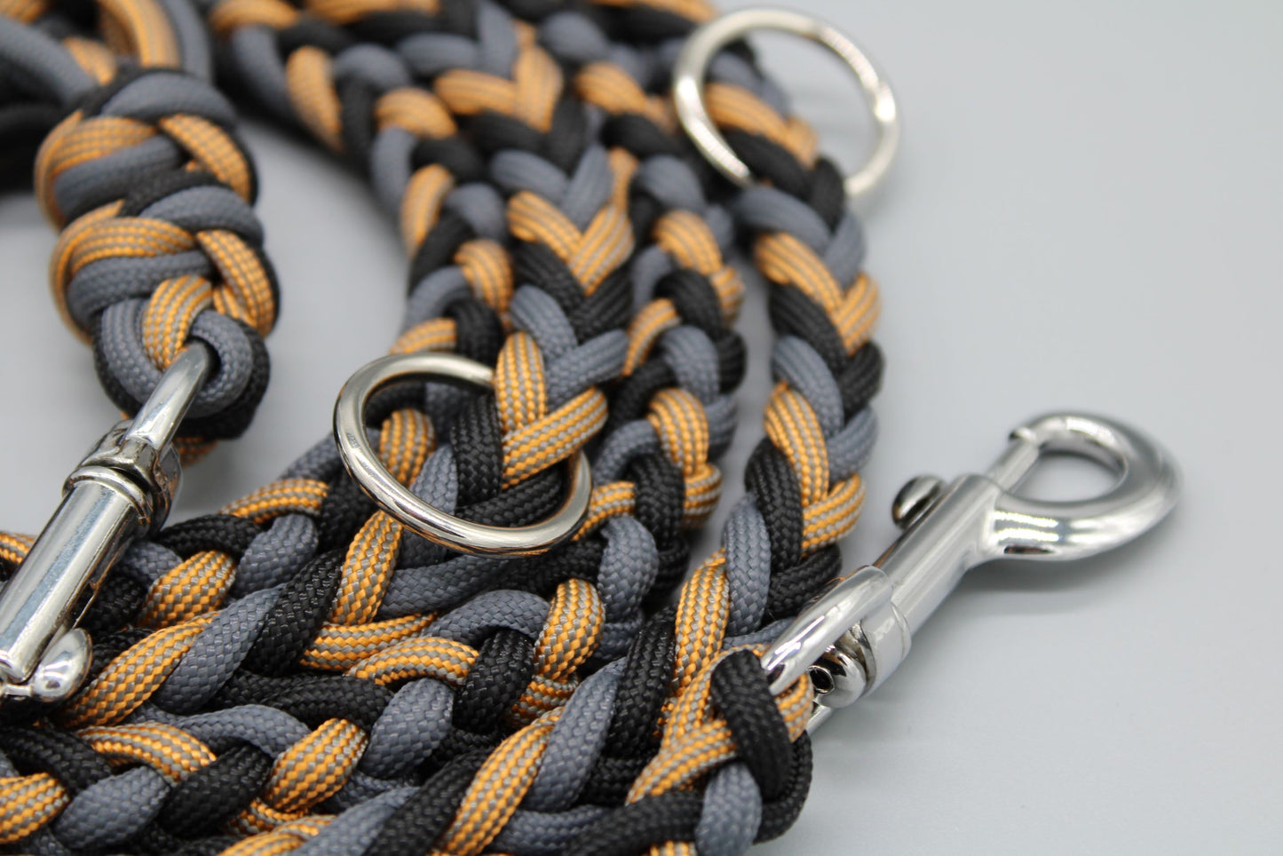 Hundeleine "Midi Grau-Gold"