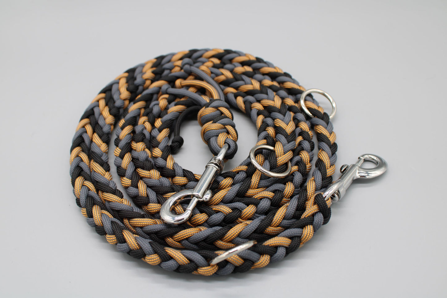 Hundeleine "Midi Grau-Gold"