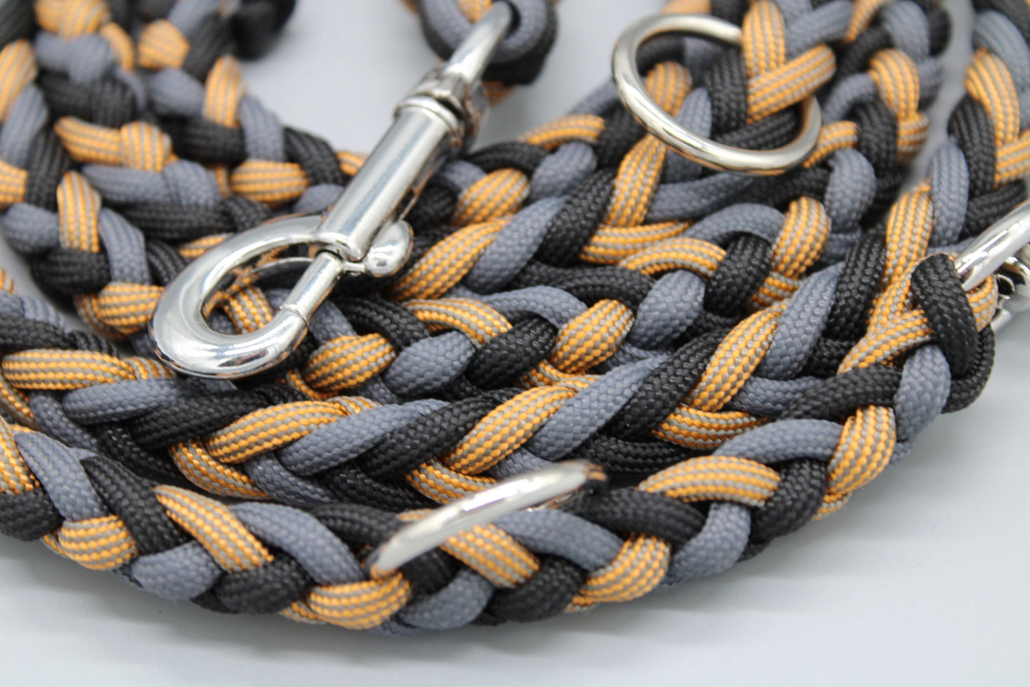 Hundeleine "Midi Grau-Gold"