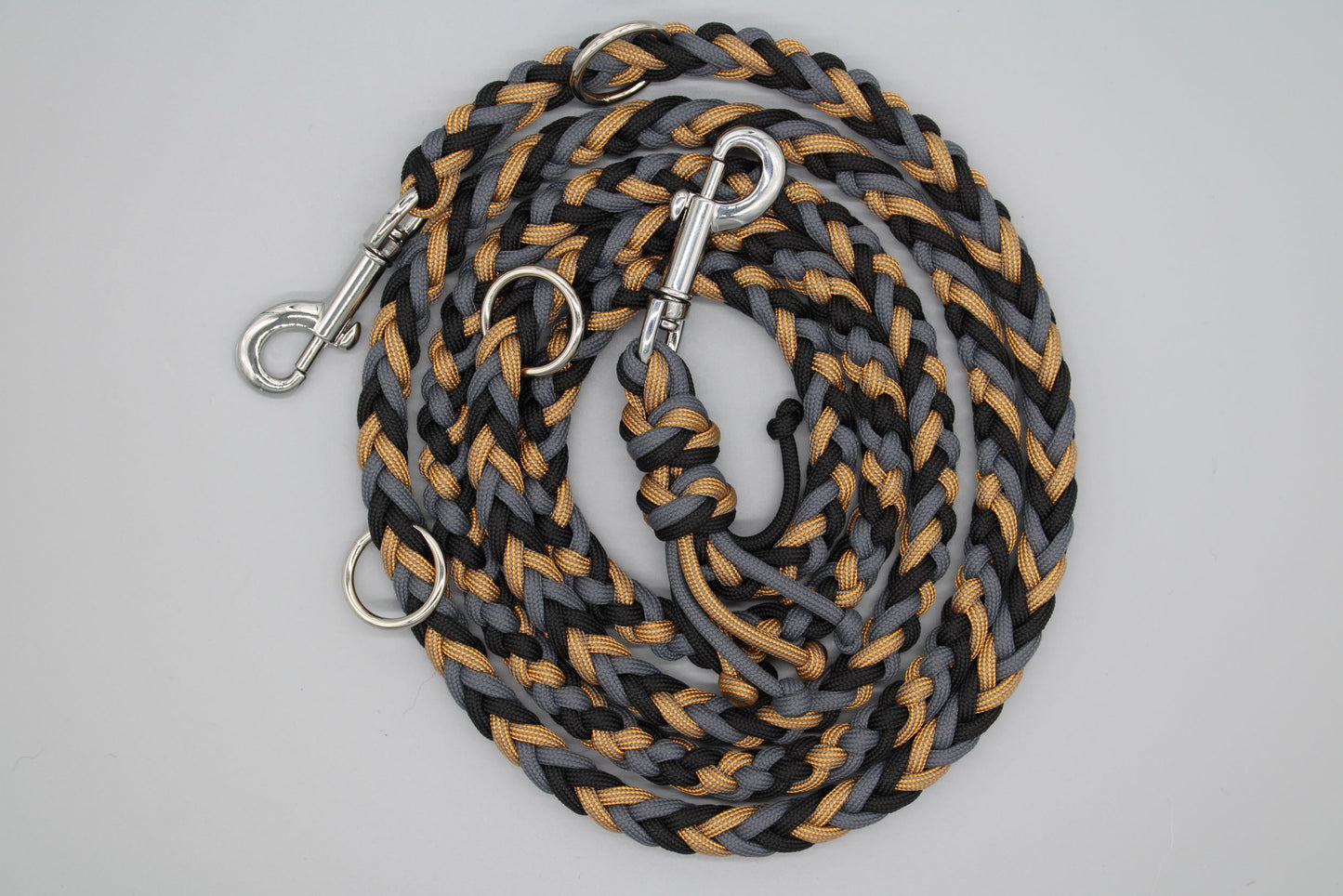 Hundeleine "Midi Grau-Gold"