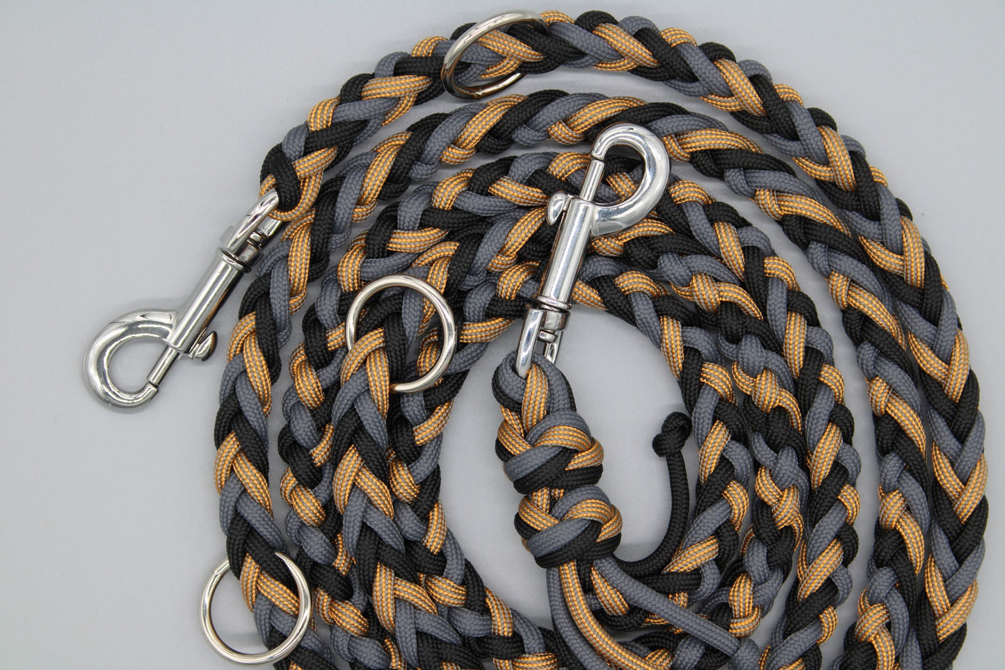 Hundeleine "Midi Grau-Gold"