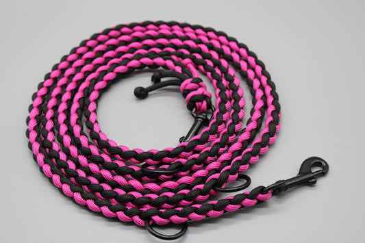 Hundeleine "Mini"  Schwarz/Pink