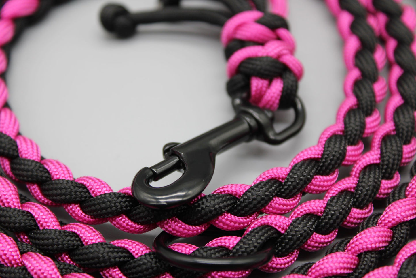Hundeleine "Mini"  Schwarz/Pink