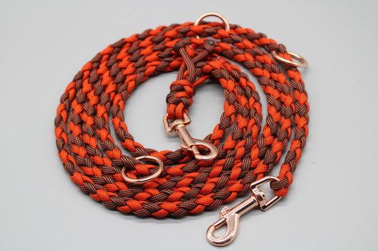 Hundeleine "Mini"  Rot/Bronze