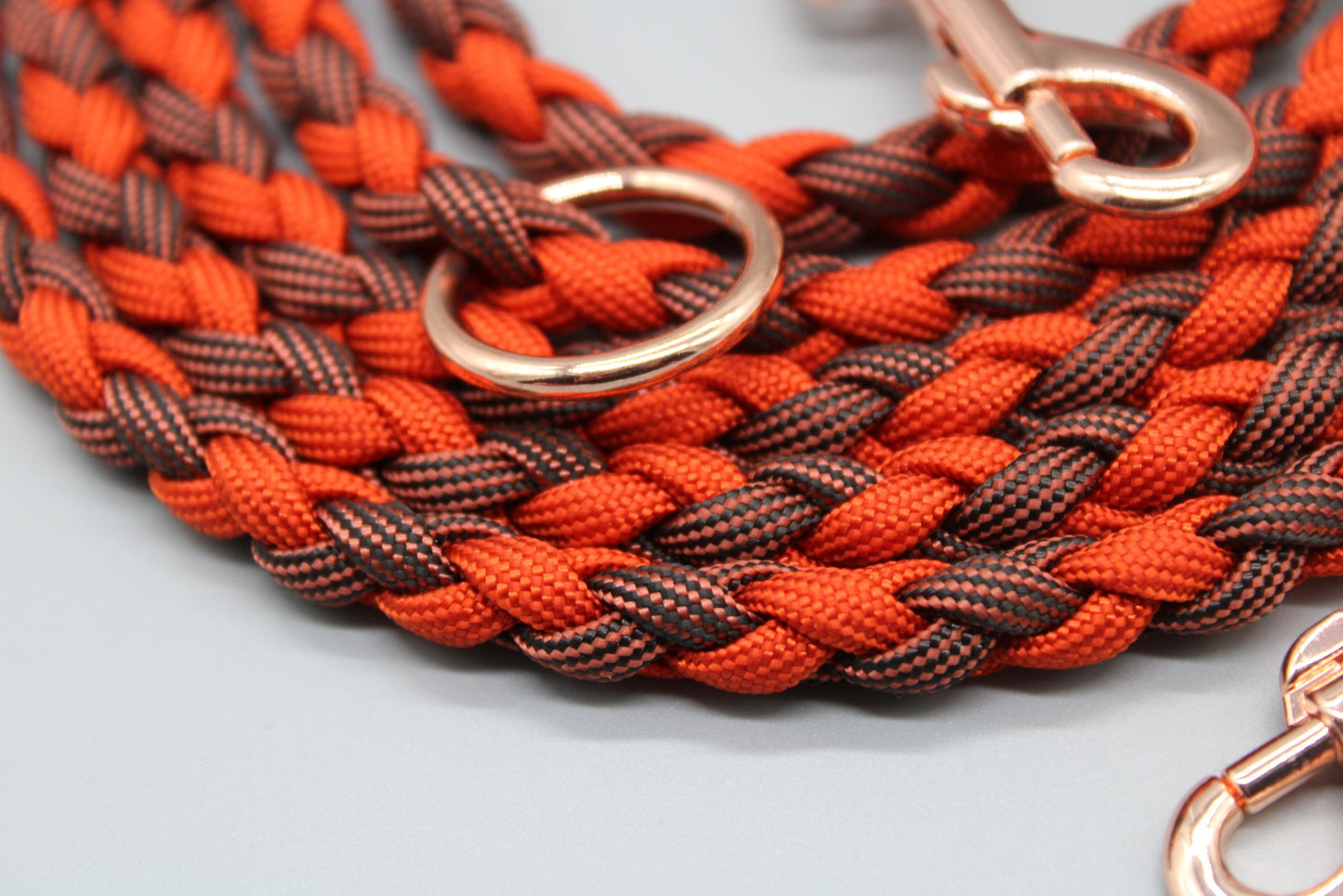 Hundeleine "Mini"  Rot/Bronze