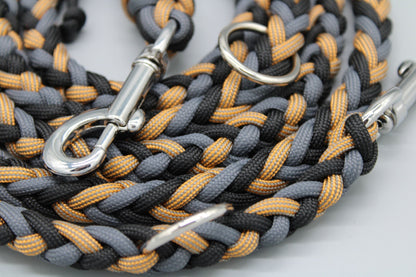 Hundeleine "Midi Grau-Gold"