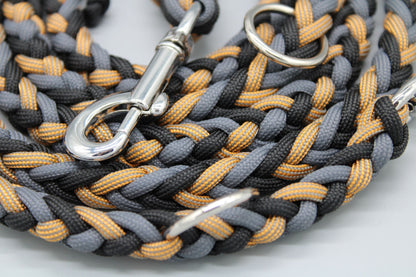Hundeleine "Midi Grau-Gold"