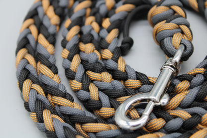 Hundeleine "Midi Grau-Gold"