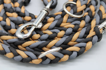 Hundeleine "Midi Grau-Gold"