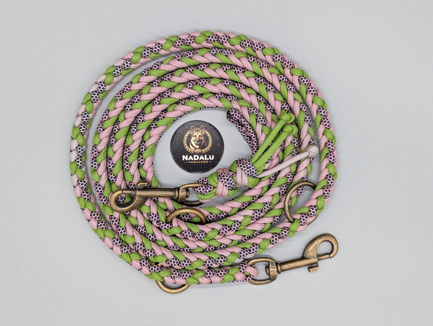 Hundeleine "Midi Grün-Rosa" - Sofortkauf