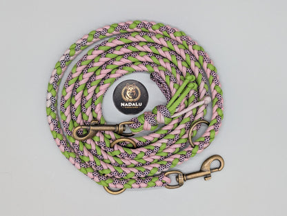 Hundeleine "Midi Grün-Rosa" - Sofortkauf