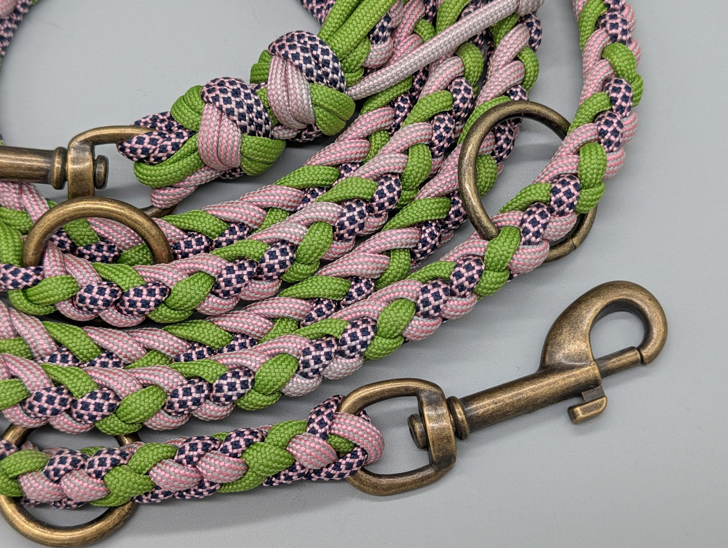 Hundeleine "Midi Grün-Rosa" - Sofortkauf